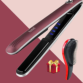 Máy duỗi tóc cao cấp Kemei KM-2203 điều chỉnh 4 mức nhiệt độ có màn hình LCD hiển thị TẶNG kèm lược chải tóc rối tiện lợi ( Màu ngẫu nhiên )
