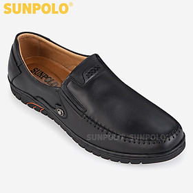 Giày Mọi Nam Da Bò SUNPOLO SUS501D - Đen (Size