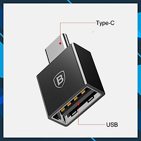 Đầu Chuyển Đổi OTG Sạc Nhanh, Truyền Dữ Liệu 2.4A Baseus Mini USB Female To Type-C Male Adapter Converter-Hàng Chính Hãng