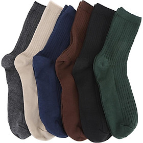 Bộ 6 đôi vớ gân nam dài COTTON WOADA LK603