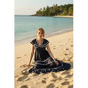 Đầm Maxi Thâm Lam Xanh Navy Dre175 Thời trang Hity