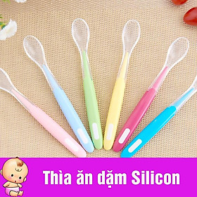 Mua Thìa muỗng silicon cán dài siêu mềm cho bé ăn dặm