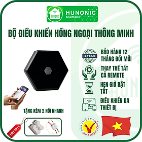 Hunonic-Bộ điều khiển hồng ngoại thiết bị tivi, điều hoà, dàn âm thanh, đầu KTS, quạt… từ xa qua điện thoại-Hàng chính hãng