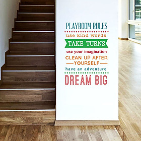 Mua Decal dán tường Playroom rules truyền động lực