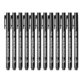 Fine Liner Pen Pigment Marker Waterproof Ink Sketching Manga 12pcs