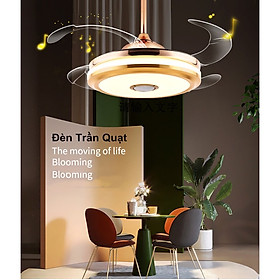 Mua Quạt trần giấu cánh - Có loa bluetooth  trên quạt kết nối với điện thoại di động - đèn 3 màu - điều khiển từ xa 6 số