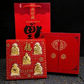 Bộ Ngũ Phúc Lâm Môn Mạ Vàng PHÚC LỘC THỌ TÀI HỶ