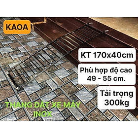 Thang dắt xe máy inox ( cho thềm cao 32-55 cm ) Bảo hành 12 tháng