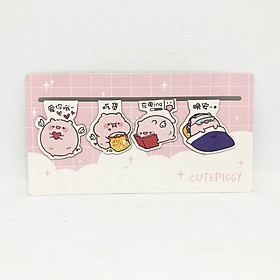 Bộ 4 Bookmark Magnet Piggy