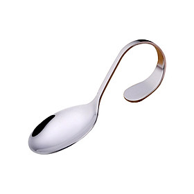 (Toponeto) Stainless Steel Curved Handle art Fork Salad Round Spoon Tip Spoon Soup Spoon