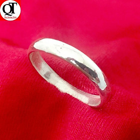 Nhẫn nữ Bạc Quang Thản thiết kế mặt trơn mo không đá chất liệu bạc cao cấp không xi mạ, QTNU63