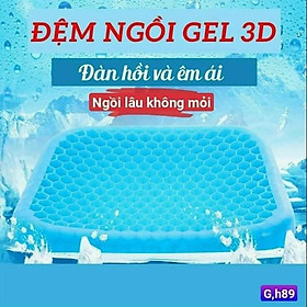 Đệm Ngồi Gel 3D Silicol Lót Ghế Ngồi Làm Từ Hợp Chất TPE 2 Lớp, Lưu Thông Máu Thoáng Khí, Hỗ Trợ Tuần Hoàn Máu, Chống Ê Mông, Mỏi Lưng - Hàng Chính Hãng