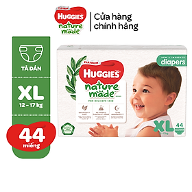 Tã/Bỉm dán Huggies Platinum NatureMade M64/L54/XL44 - Gói Jumbo - Hàng chính hãng