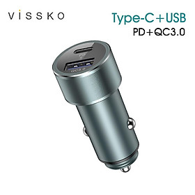 vissko PD USB Car Charger Type-C + USB PD Fast Charger 36W Travel Charger Adapter For iPhone iPad