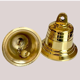 Mua Chuông đồng phong thủy  Chuông đồng nhỏ Vàng Kim loại cho Nhà thờ 206723 loại 5x5 cm