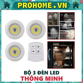 Mua Bộ 3 Đèn LED Mini Gắn Tường Tủ  Có Điều Khiển Từ Xa  Có Chức Năng Hẹn Giờ Tắt