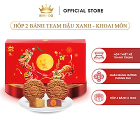 Hộp 2 bánh trung thu Kinh Đô "Team Đậu Xanh - Khoai Môn" (2 bánh x 150g)
