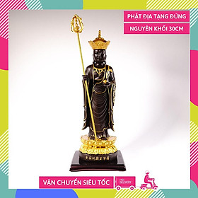 Mua Tượng phật Địa Tạng Vương Bồ Tát đứng khối vẽ màu áo nâu - Cao 30cm