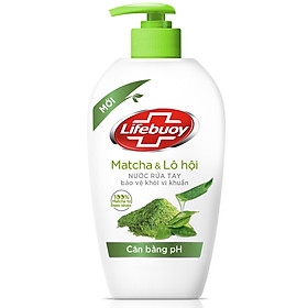 Nước Rửa Tay Diệt Khuẩn Cân Bằng pH Lifebuoy Matcha Và Nha Đam (500g)