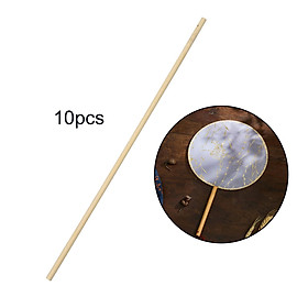 Round Fan DIY Wooden Long Handle Handmade Decorative Essential in Summer DIY Craft Accessories Effective Tools Decoration Chinese Fan Handle