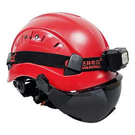 Mũ bảo hộ lao động xây dựng có kính Đèn Led CE EN397 Mũ cứng ABS Công việc trên cao ANSI Bảo vệ công nghiệp vào ban đêm