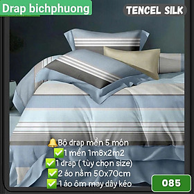 Bộ Drap gối CÓ MỀN Tencel vải nhập Hàn Quốc ,đỉnh cao mát mềm mại { drap mền và 3 áo gối