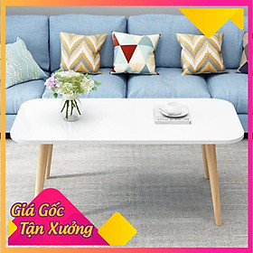 Mua Bàn trà sofa/cafe chữ nhật  mặt bàn bo góc cua mềm mại  chân gỗ tự nhiên cao tựa bệt 30cm hoặc cao 40cm