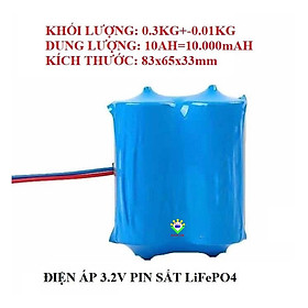 Pin sắt LiFePO4 32650 3.2V 5Ah - 10Ah - 15Ah - 20Ah - 25Ah - 30Ah kèm mạch bảo vệ cho đèn năng lượng mặt trời