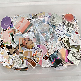 Túi 10 Sticker Ngẫu Nhiên - 10 Miếng Hình Dán Dễ Thương Vintage Random