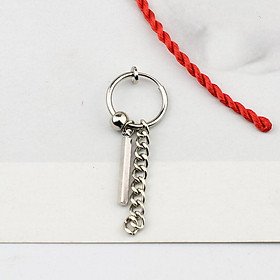 Bông tai thanh chữ nhật thả xích bắt mắt