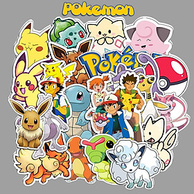 Hình ảnh Sticker POKEMON Cắt Sẵn Hình Dán Trang Trí Mũ Bảo Hiểm Laptop Điện Thoại Ván Trượt Sổ tay Notebook