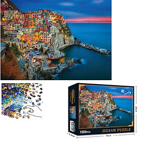Bộ Tranh Ghép Xếp Hình 1000 Pcs Jigsaw Puzzle (Tranh ghép 70*50cm) Cinque Terre Ý Bản Thú Vị Cao Cấp