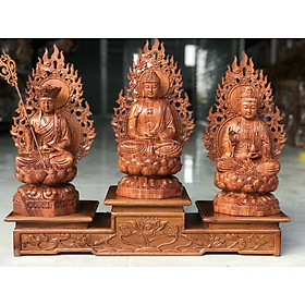 Mua Bộ tượng phật tam thánh ngồi đài sen kt 40×20×20vm