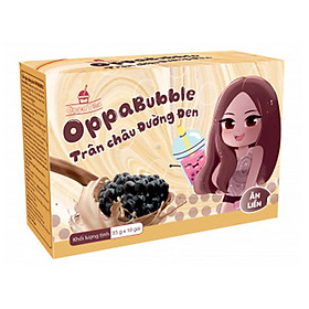 Hộp 10 Gói Trân châu đường đen Ăn liền Oppa Bubble hộp 350g (35g*10 gói) 