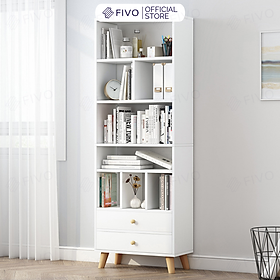 Mua Tủ Kệ Sách Trang Trí FIVO Mã FB61 Nội Thất Lắp Ráp Đơn Giản  Thiết Kế Nhiều Ngăn Và Hộc Tủ Mở Rộng Diện tích Đựng Đồ (Màu Trắng)