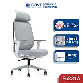 Ghế công thái học Ergonomic GOVI Felix F6231A-Thiết kế tựa đầu điều chỉnh độ cao, tựa tay 3D nâng hạ, mâm ghế ngả 135 độ