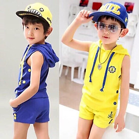 Bộ quần áo sát nách có mũ cho bé trai / bé gái size 5-18kg