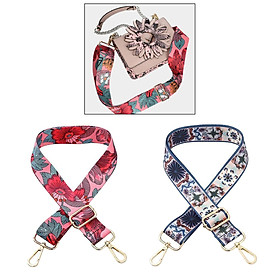 2pcs Colorful Wide Canvas Bag Strap DIY Adjustable Removable Bag 55 Inch