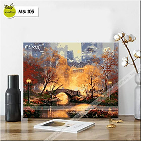 Mua Tranh tô màu 40x50cm có khung Thành phố hoàng hôn T105