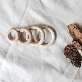 Vòng gỗ mộc tự nhiên, nguyên liệu làm lục lạc - vòng cầm tay đồ chơi cho bé - trang trí, handmade macrame - DIY
