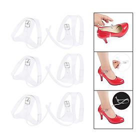 3Pair Invisible Shoe Straps Shoestraps - to Hold Loose Heels, Wedges, Flat Shoes