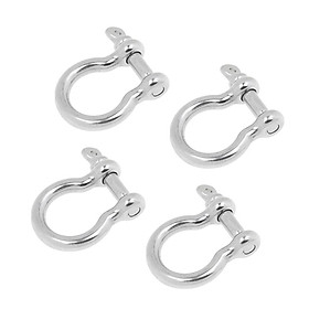 4x Marine Boat Chain Rigging Bow Shackle Captive Pin 304 Stainless Steel 6mm