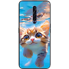 Ốp lưng cho Oppo Reno 2Z - 2F - Reno 6Z - Reno 7Z 5G - 8Z 5G - Reno 8T 4G - Reno 8T 5G - Mèo Bơi - Hàng Chính Hãng