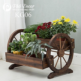 Mua Kệ trồng hoa 2 tầng bằng gỗ thông dày dặn  kệ trồng cây cảnh trồng lan  bonsai trang trí nhà cửa sân vườn KG06