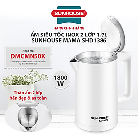 Bình Đun Siêu Tốc Inox 2 Lớp Sunhouse Mama SHD1386 (1.7L) - Hàng Chính Hãng