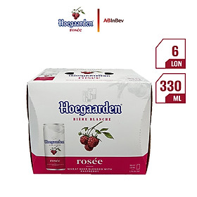 Lốc 6 lon bia Hoegaarden Rosee (330ml/lon)