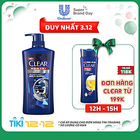 Dầu Tắm Gội Clear Men 3 Trong 1 - Active Vibe Phong Độ (630g)