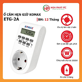 Ổ cắm hẹn giờ bật tắt thông minh Komax ETG-2A hẹn giờ bặt tắt theo chu kỳ 7 ngày