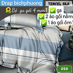  Bộ drap gối Tencel vải Hàn Quốc , đỉnh cao mát , mềm mại { drap và 3 áo gối