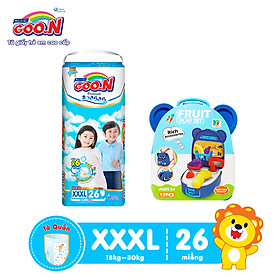 Tã Quần Goo.n Premium Cao Cấp Gói Cực Đại Size XXXL26 (26 Miếng) + Tặng Bộ đồ chơi vali trái cây (nhiều màu)